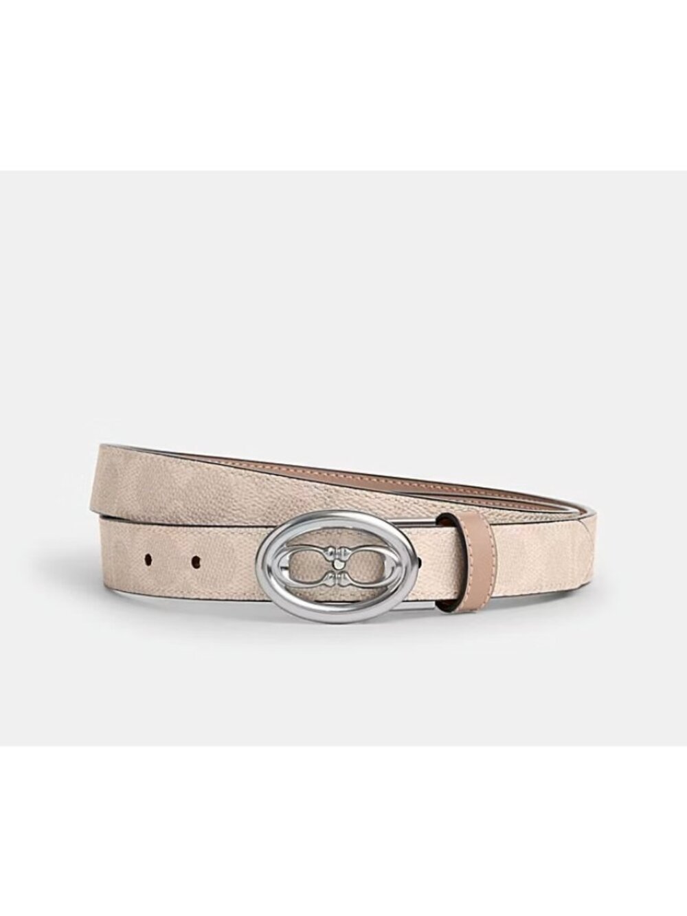 NWT Coach Signature Buckle Cut To Size Belt 25 Mm CZ196 Sand Taupe Monogram Logo